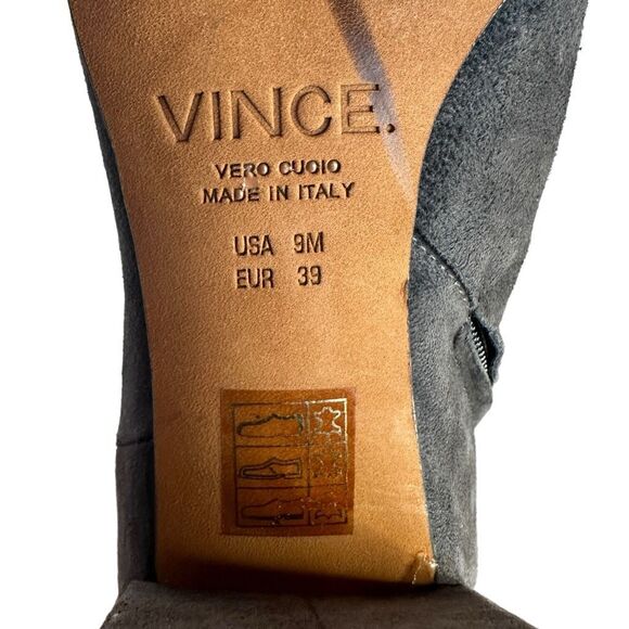 Vince Blakely Gray Suede‎ 2.5” Block Heel Ankle Boots Bootie Size 9M EU 39 Shoes - Picture 9 of 12